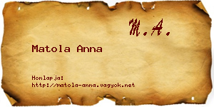 Matola Anna névjegykártya